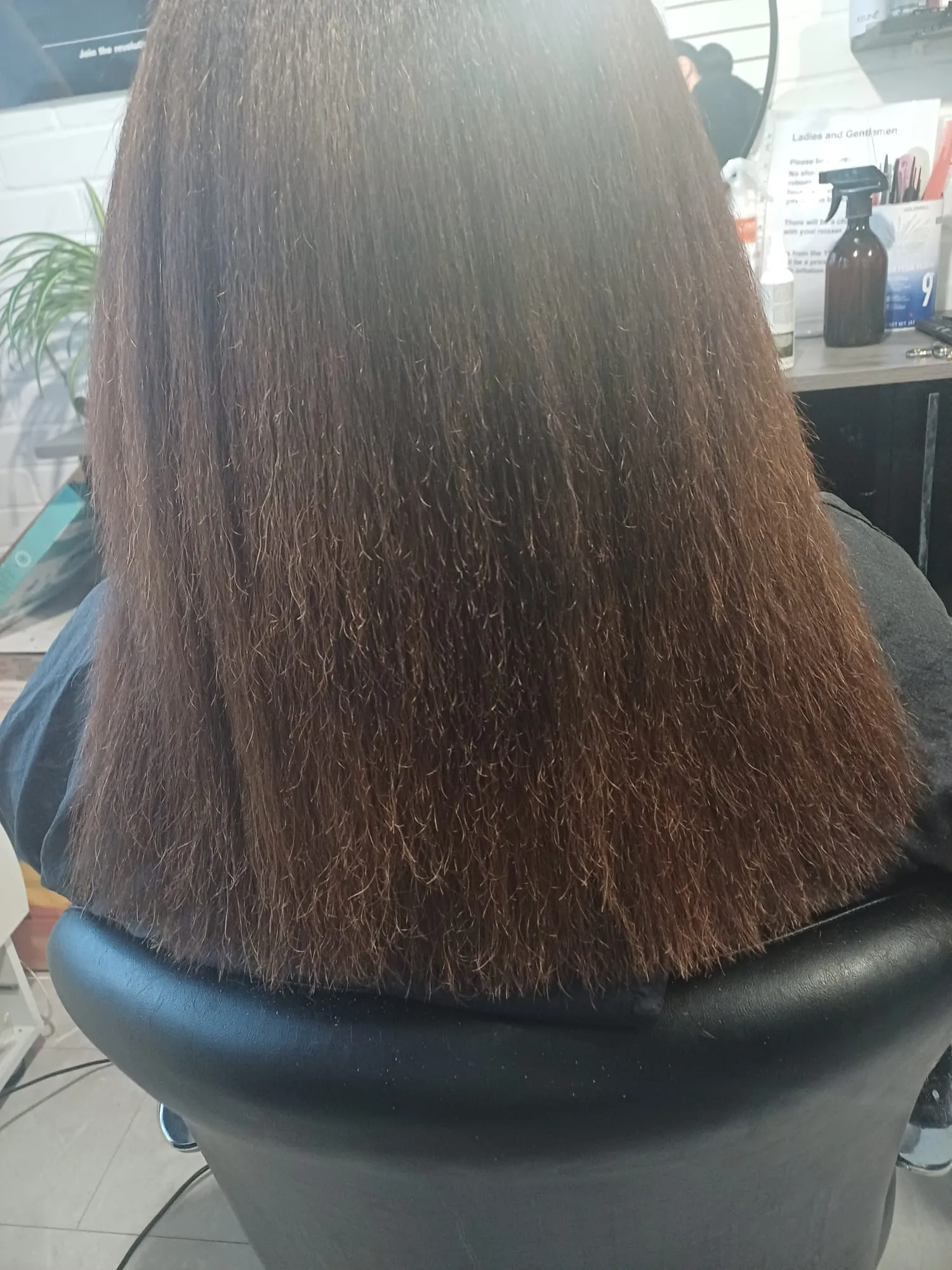 Keratin treatment finish